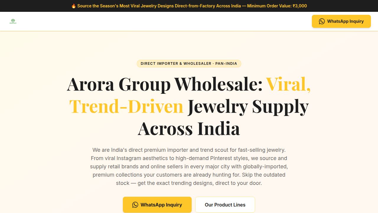 Korean Jewellery Wholesaler in Assam by Arora Group Wholesale